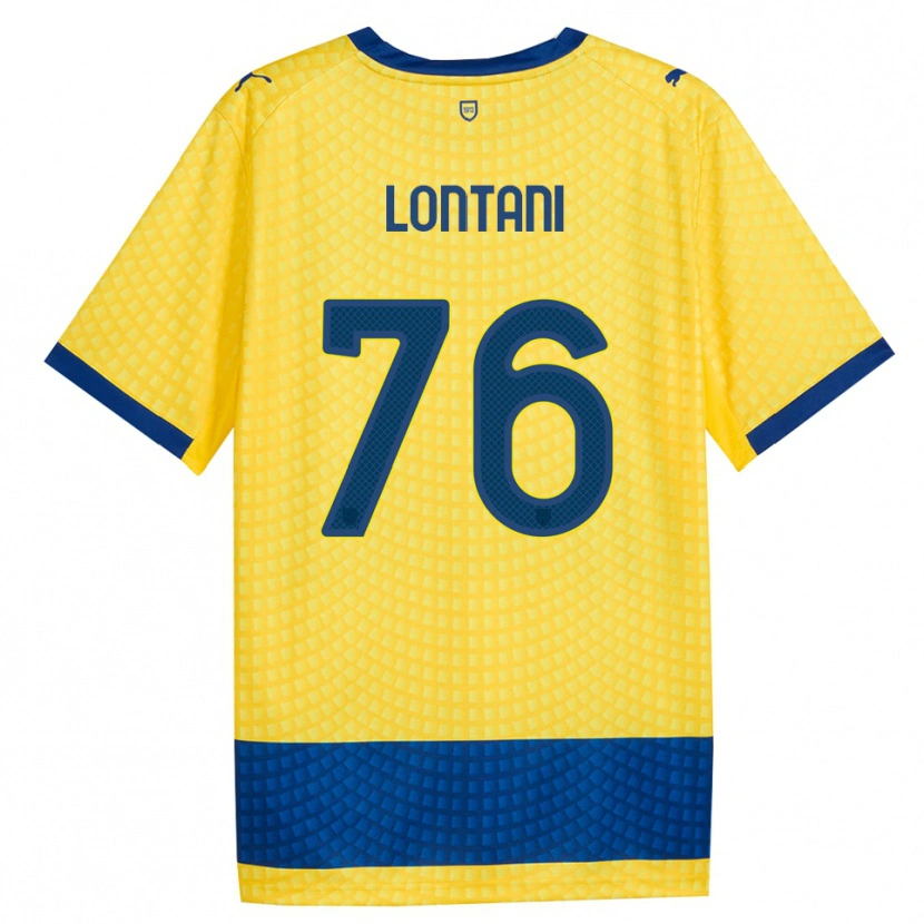 Danxen Kinderen Simone Lontani #76 Geel Blauw Zwart Uitshirt Uittenue 2026/27 T-Shirt