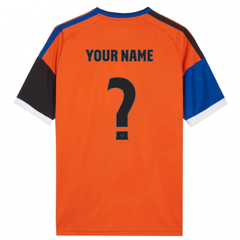 Danxen Kinderen Uw Naam #0 Oranje Blauw Zwart Wit Uitshirt Uittenue 2026/27 T-Shirt