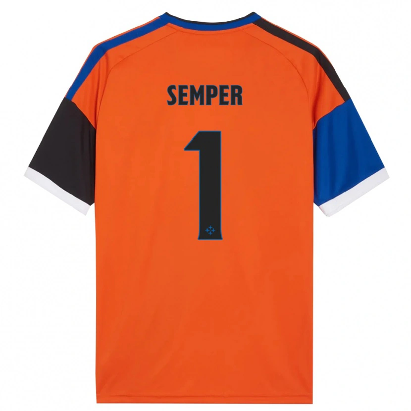 Danxen Kinderen Adrian Semper #1 Oranje Blauw Zwart Wit Uitshirt Uittenue 2026/27 T-Shirt
