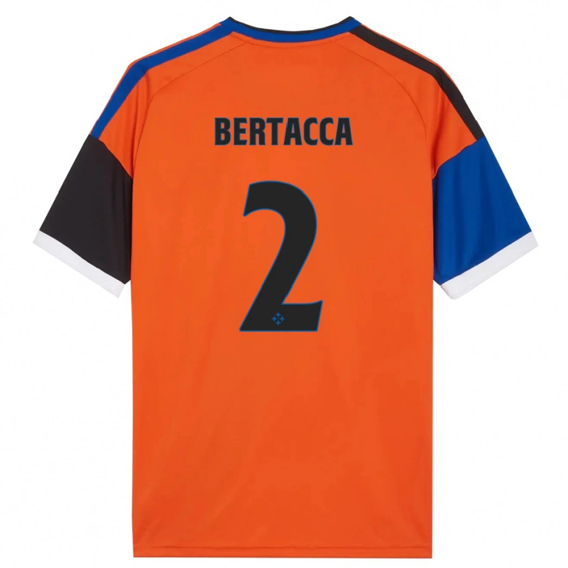 Danxen Kinderen Samuele Bertacca #2 Oranje Blauw Zwart Wit Uitshirt Uittenue 2026/27 T-Shirt