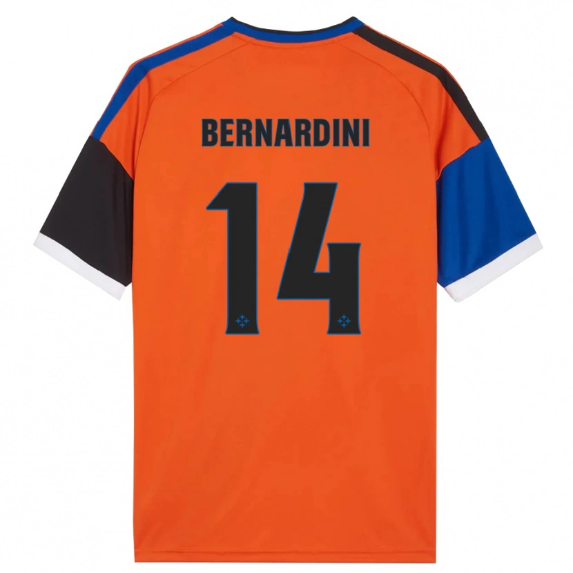 Danxen Kinderen Andrea Bernardini #14 Oranje Blauw Zwart Wit Uitshirt Uittenue 2026/27 T-Shirt