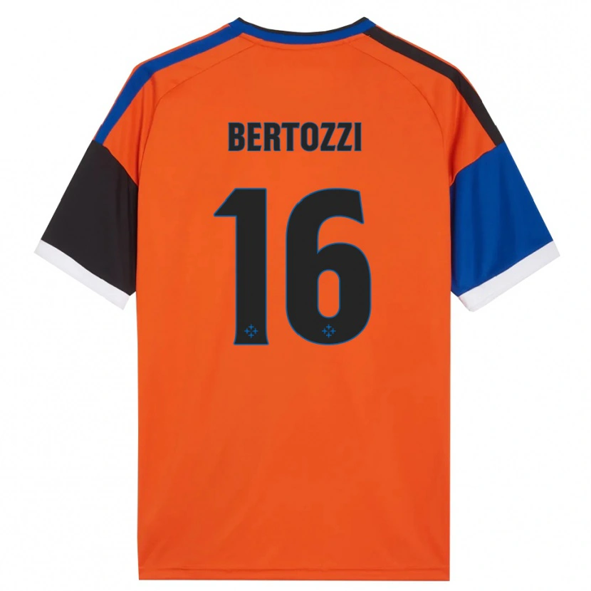 Danxen Kinderen Andrea Bertozzi #16 Oranje Blauw Zwart Wit Uitshirt Uittenue 2026/27 T-Shirt