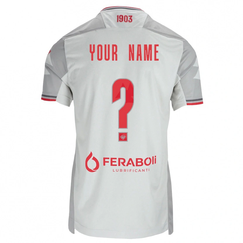 Danxen Kinderen Uw Naam #0 Grijs Wit Rood Uitshirt Uittenue 2026/27 T-Shirt