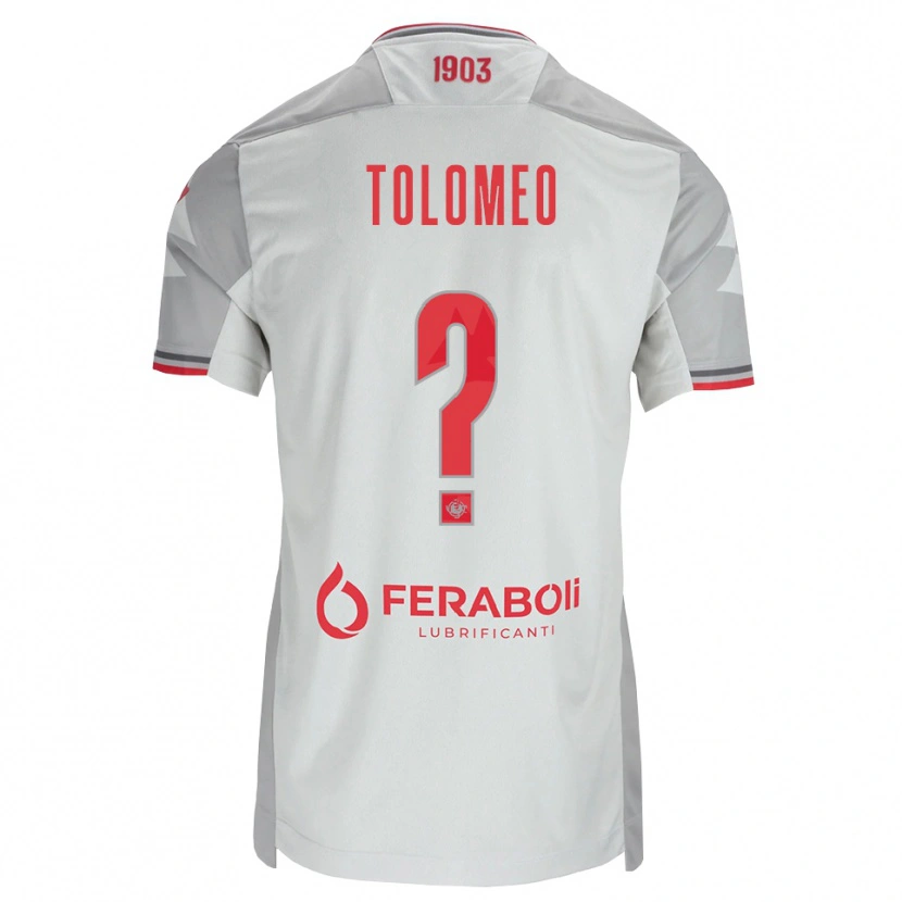 Danxen Kinderen Gabriel Tolomeo #0 Grijs Wit Rood Uitshirt Uittenue 2026/27 T-Shirt