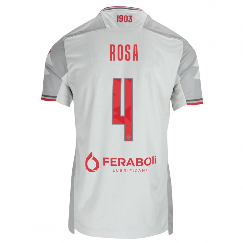 Danxen Kinderen Riccardo Rosa #4 Grijs Wit Rood Uitshirt Uittenue 2026/27 T-Shirt