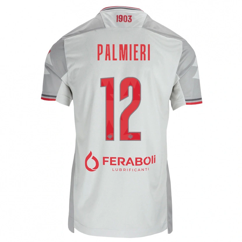 Danxen Kinderen Cristian Palmieri #12 Grijs Wit Rood Uitshirt Uittenue 2026/27 T-Shirt