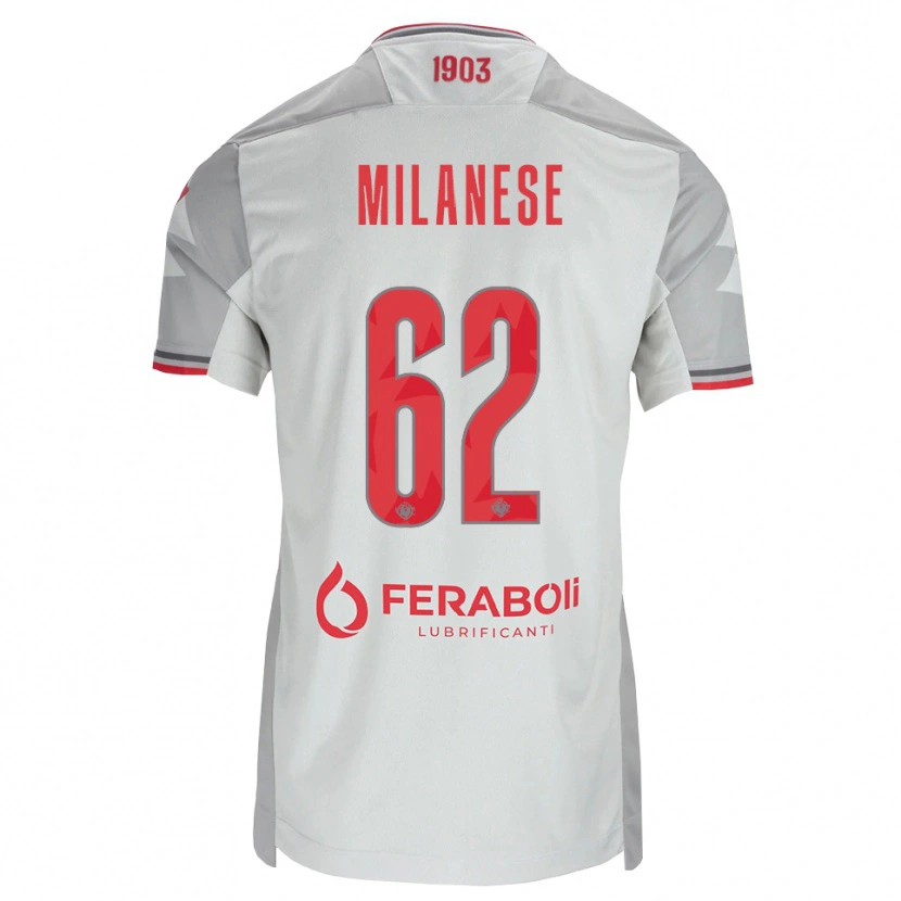 Danxen Kinderen Tommaso Milanese #62 Grijs Wit Rood Uitshirt Uittenue 2026/27 T-Shirt