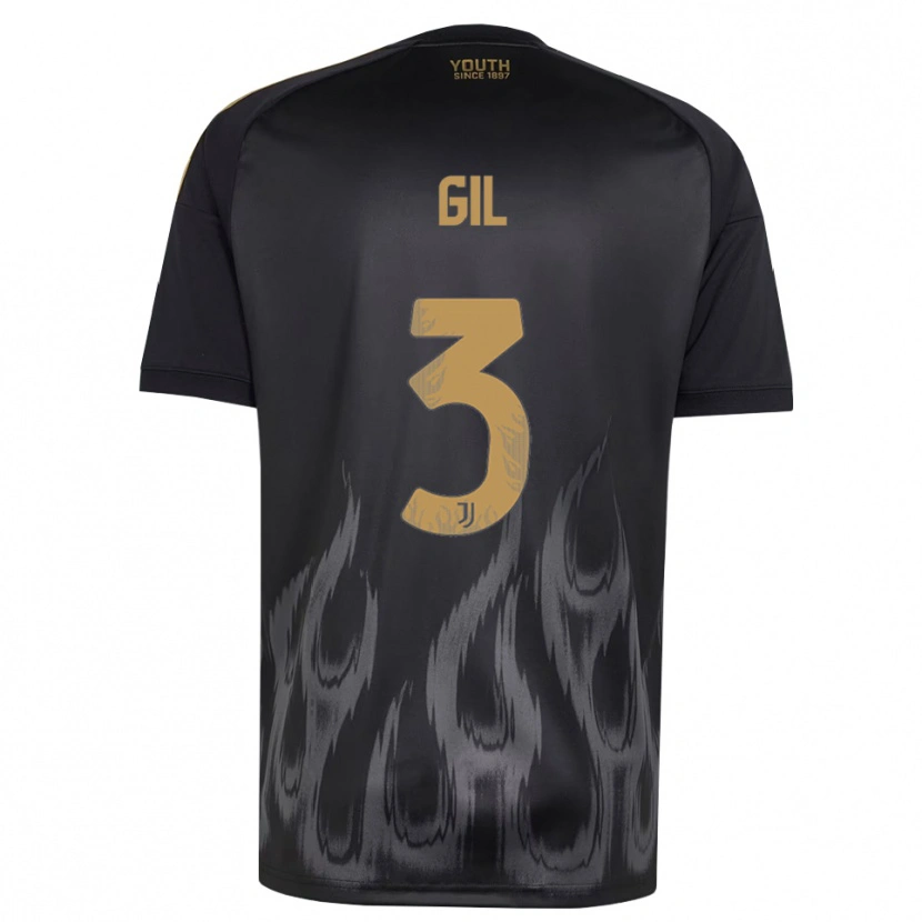 Danxen Kinderen Javier Gil #3 Zwart Bruin Thuisshirt Derde Tenue 2026/27 T-Shirt