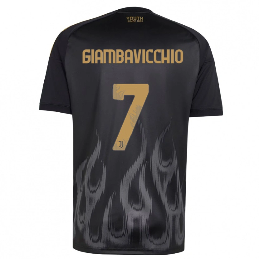 Danxen Kinderen Franco Giambavicchio #7 Zwart Bruin Thuisshirt Derde Tenue 2026/27 T-Shirt