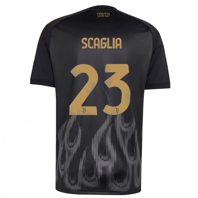 Danxen Kinderen Filippo Scaglia #23 Zwart Bruin Thuisshirt Derde Tenue 2026/27 T-Shirt