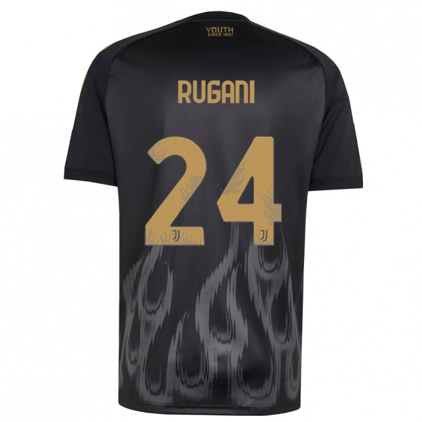 Danxen Kinderen Daniele Rugani #24 Zwart Bruin Thuisshirt Derde Tenue 2026/27 T-Shirt