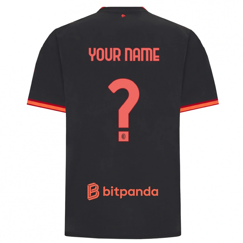 Danxen Kinderen Uw Naam #0 Zwart Rood Thuisshirt Derde Tenue 2026/27 T-Shirt