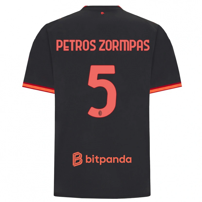 Danxen Kinderen Spyridon Petros Zorbas #5 Zwart Rood Thuisshirt Derde Tenue 2026/27 T-Shirt