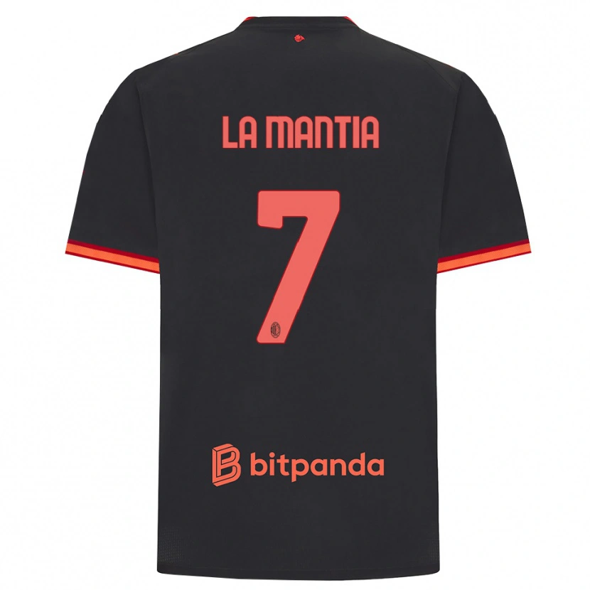 Danxen Kinderen Simon La Mantia #7 Zwart Rood Thuisshirt Derde Tenue 2026/27 T-Shirt
