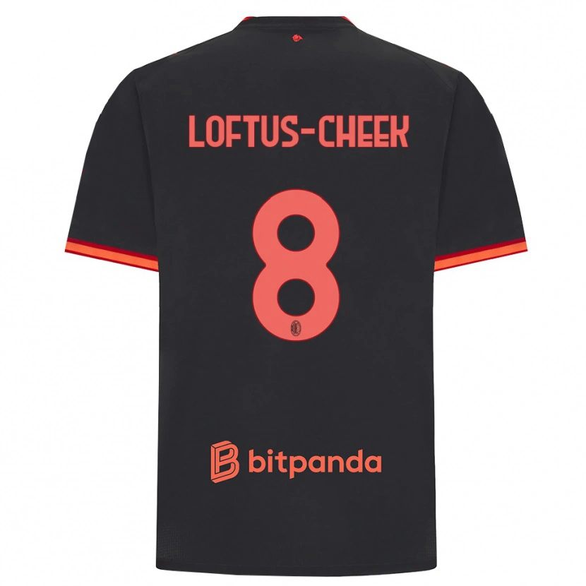 Danxen Kinderen Ruben Loftus-Cheek #8 Zwart Rood Thuisshirt Derde Tenue 2026/27 T-Shirt