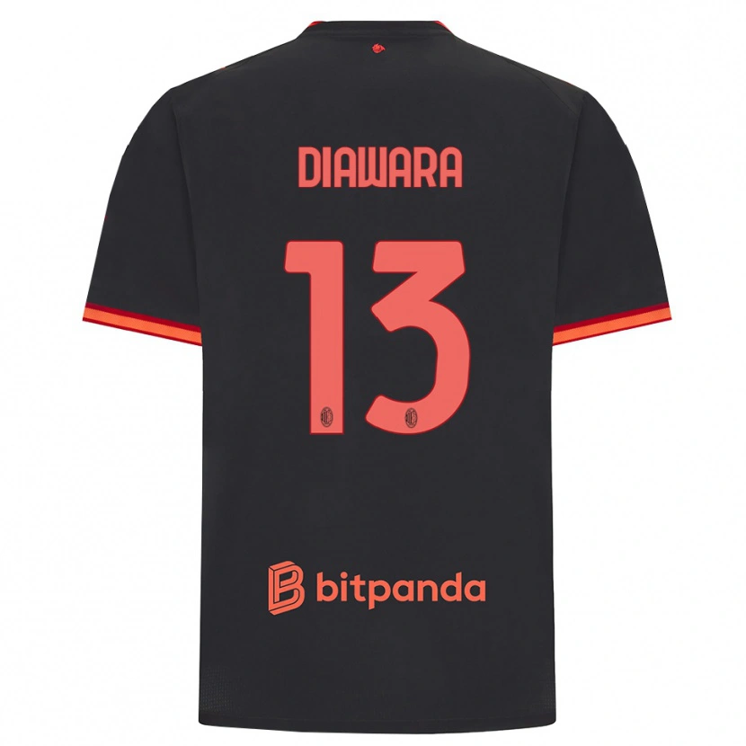 Danxen Kinderen Sankhoun Diawara #13 Zwart Rood Thuisshirt Derde Tenue 2026/27 T-Shirt