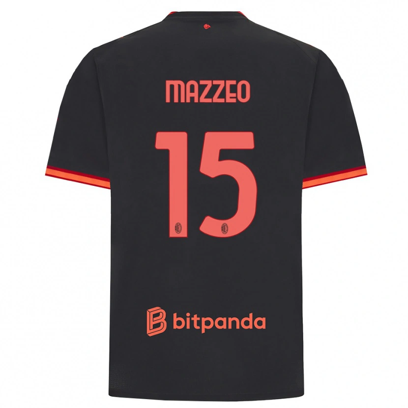 Danxen Kinderen Kevin Mazzeo #15 Zwart Rood Thuisshirt Derde Tenue 2026/27 T-Shirt