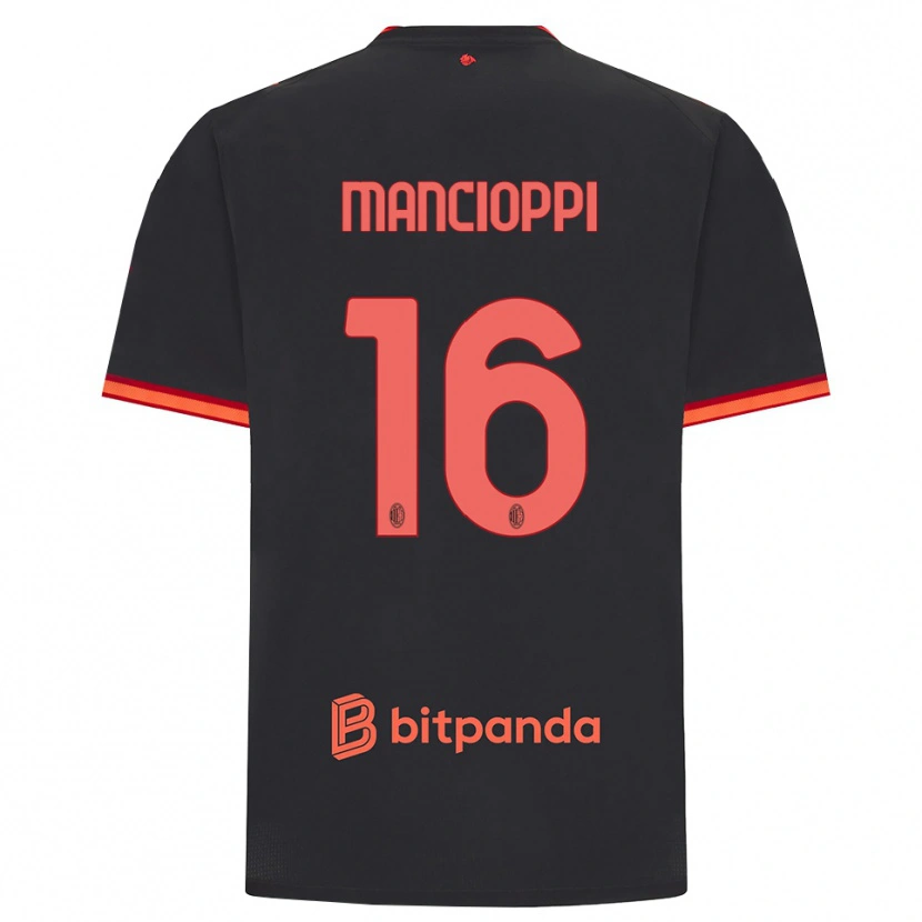 Danxen Kinderen Tommaso Mancioppi #16 Zwart Rood Thuisshirt Derde Tenue 2026/27 T-Shirt