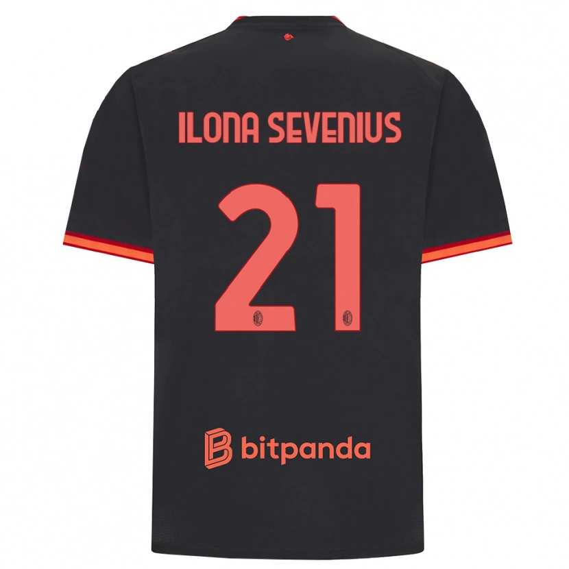 Danxen Kinderen Oona Ilona Sevenius #21 Zwart Rood Thuisshirt Derde Tenue 2026/27 T-Shirt