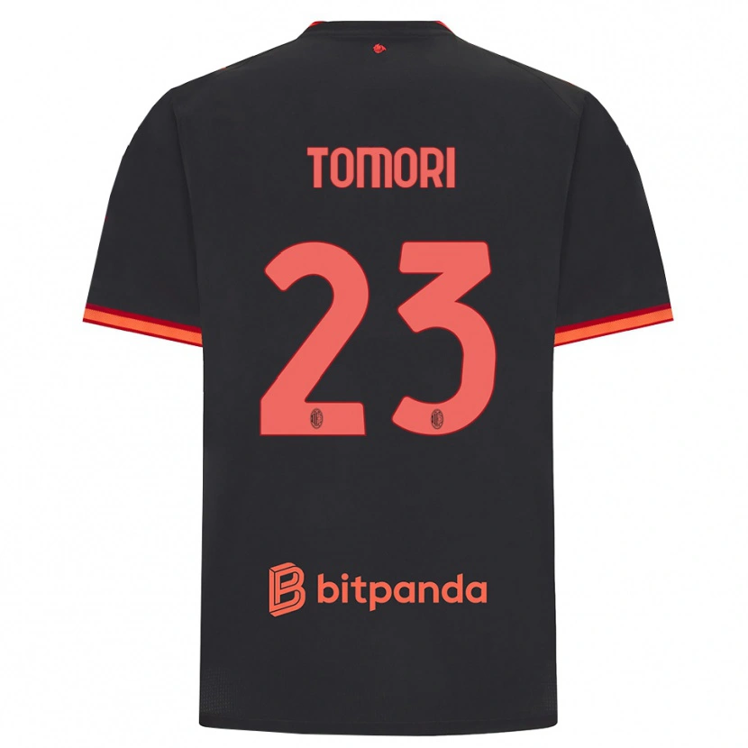 Danxen Kinderen Fikayo Tomori #23 Zwart Rood Thuisshirt Derde Tenue 2026/27 T-Shirt