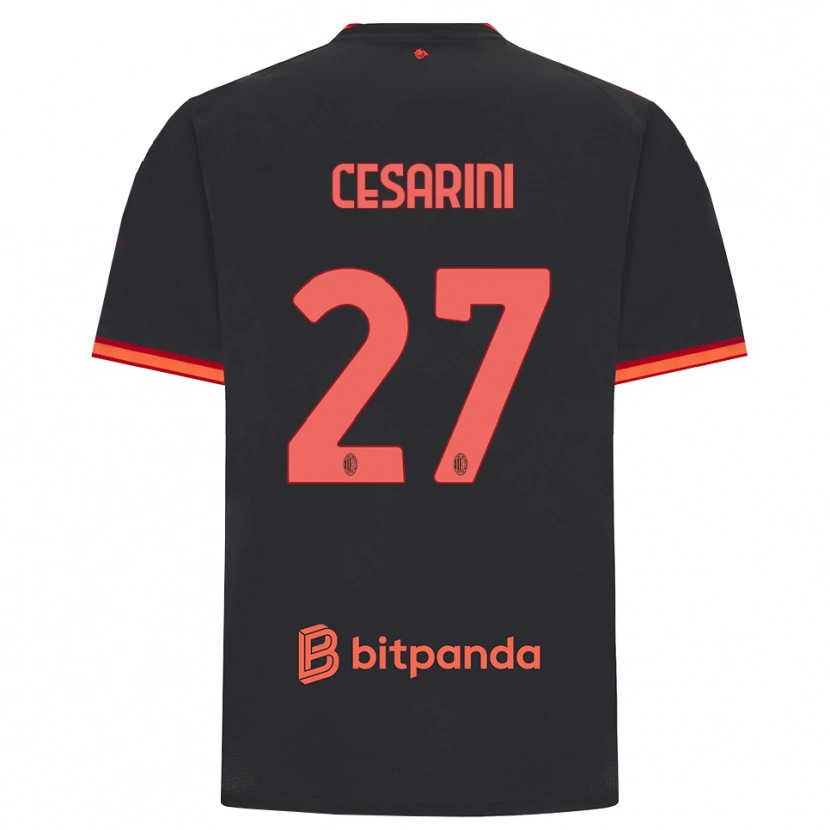 Danxen Kinderen Erin Maria Patrizia Cesarini #27 Zwart Rood Thuisshirt Derde Tenue 2026/27 T-Shirt