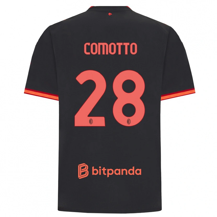 Danxen Kinderen Christian Comotto #28 Zwart Rood Thuisshirt Derde Tenue 2026/27 T-Shirt