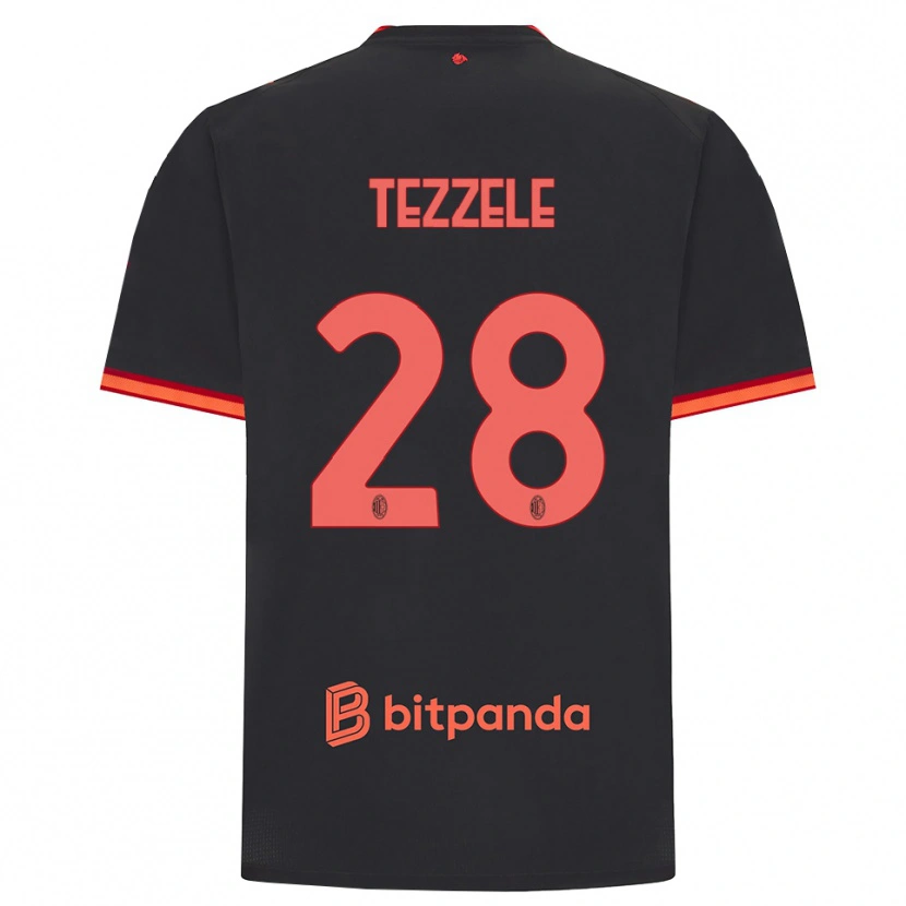 Danxen Kinderen Matteo Tezzele #28 Zwart Rood Thuisshirt Derde Tenue 2026/27 T-Shirt