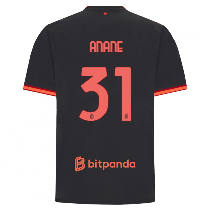 Danxen Kinderen Emmanuel Anane #31 Zwart Rood Thuisshirt Derde Tenue 2026/27 T-Shirt