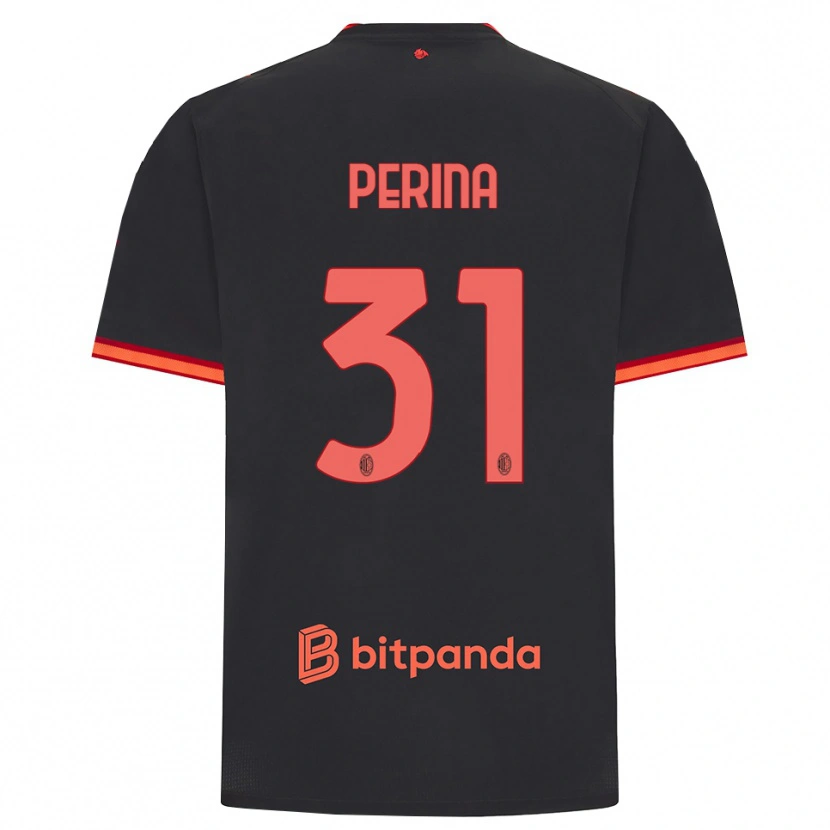 Danxen Kinderen Gioele Perina #31 Zwart Rood Thuisshirt Derde Tenue 2026/27 T-Shirt