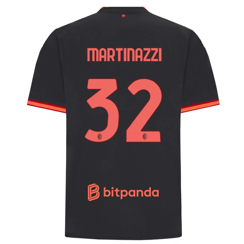 Danxen Kinderen Luca Martinazzi #32 Zwart Rood Thuisshirt Derde Tenue 2026/27 T-Shirt