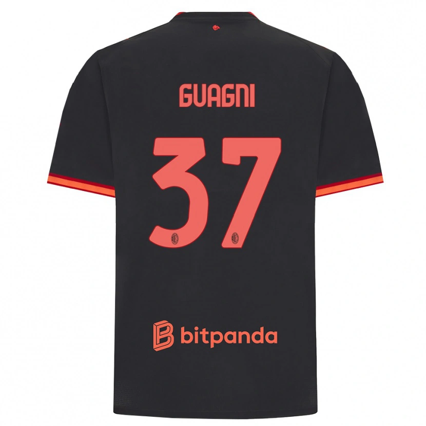 Danxen Kinderen Alia Guagni #37 Zwart Rood Thuisshirt Derde Tenue 2026/27 T-Shirt