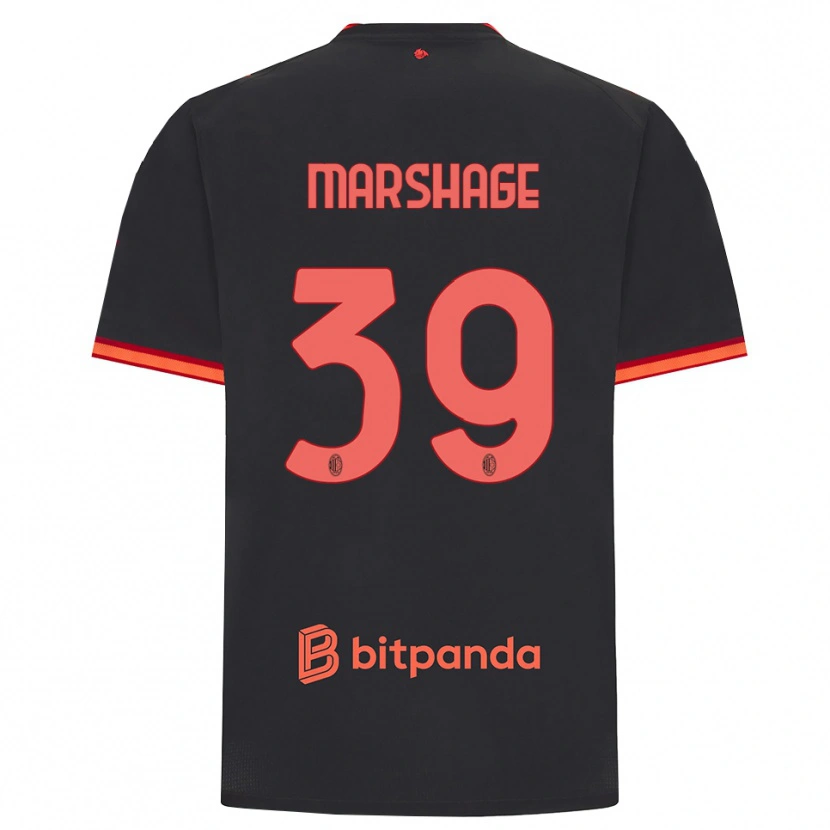 Danxen Kinderen Wilgot Marshage #39 Zwart Rood Thuisshirt Derde Tenue 2026/27 T-Shirt
