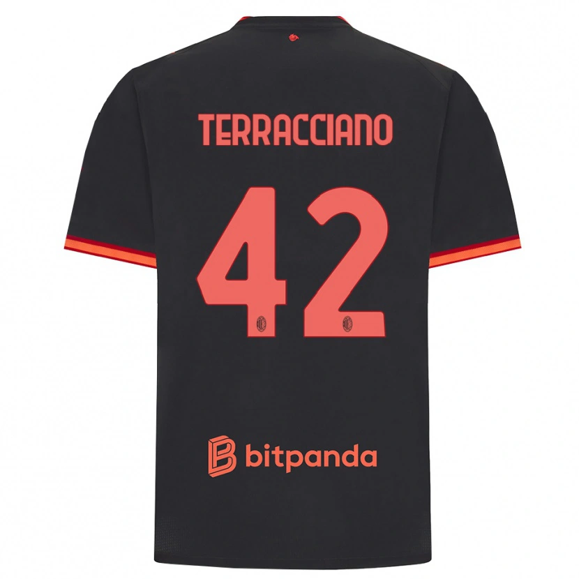 Danxen Kinderen Filippo Terracciano #42 Zwart Rood Thuisshirt Derde Tenue 2026/27 T-Shirt