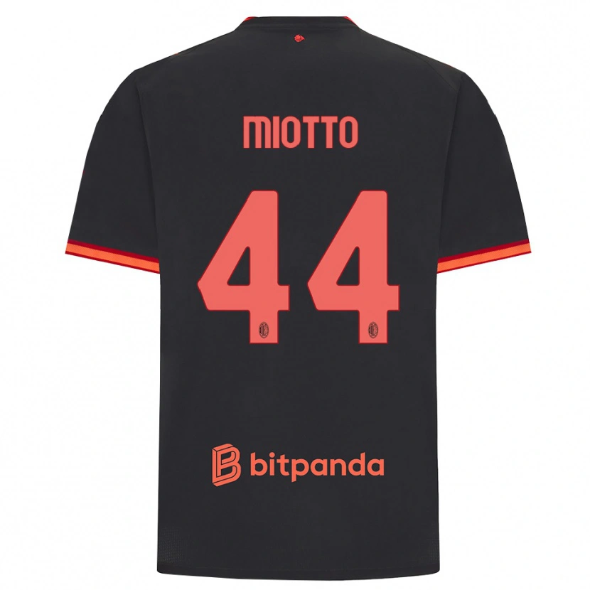 Danxen Kinderen Giorgia Miotto #44 Zwart Rood Thuisshirt Derde Tenue 2026/27 T-Shirt