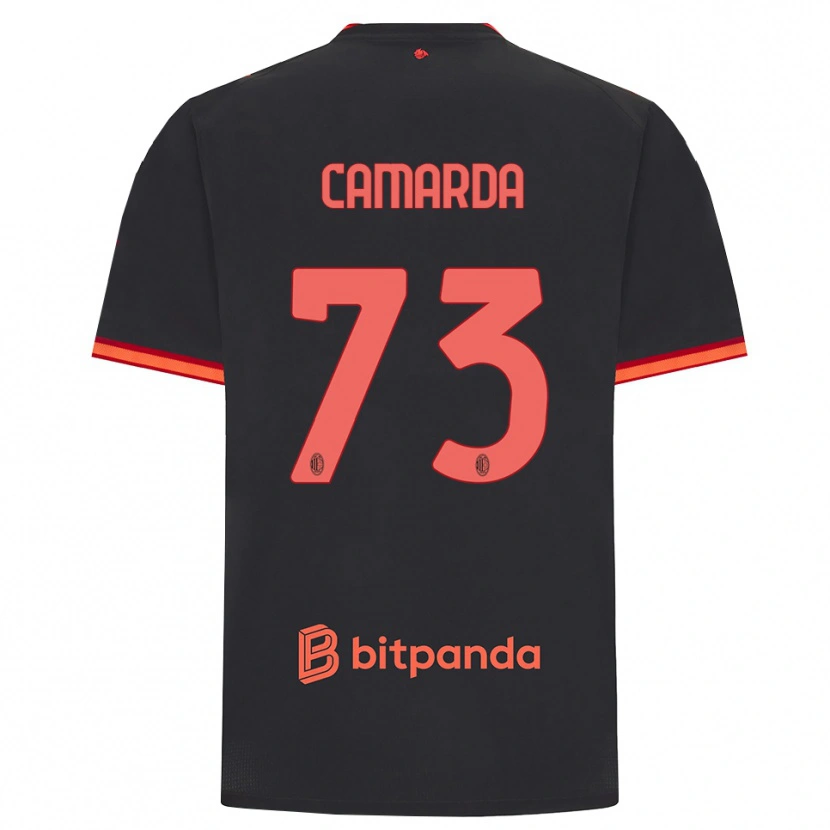 Danxen Kinderen Francesco Camarda #73 Zwart Rood Thuisshirt Derde Tenue 2026/27 T-Shirt