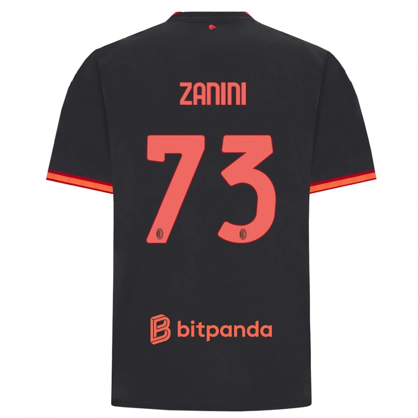 Danxen Kinderen Paola Zanini #73 Zwart Rood Thuisshirt Derde Tenue 2026/27 T-Shirt