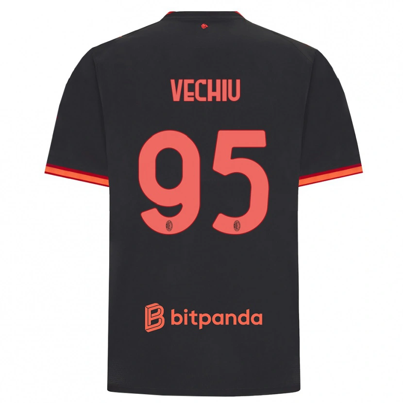 Danxen Kinderen Christian Vechiu #95 Zwart Rood Thuisshirt Derde Tenue 2026/27 T-Shirt