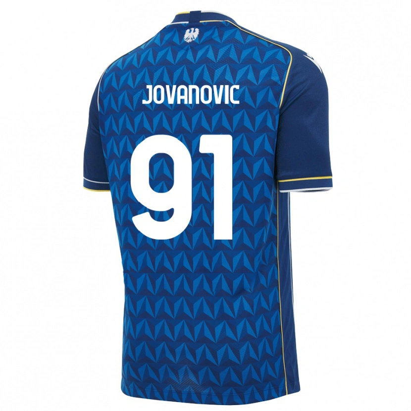 Danxen Kinderen Lazar Jovanovic #91 Koninklijk Blauw Wit Blauw Uitshirt Uittenue 2026/27 T-Shirt