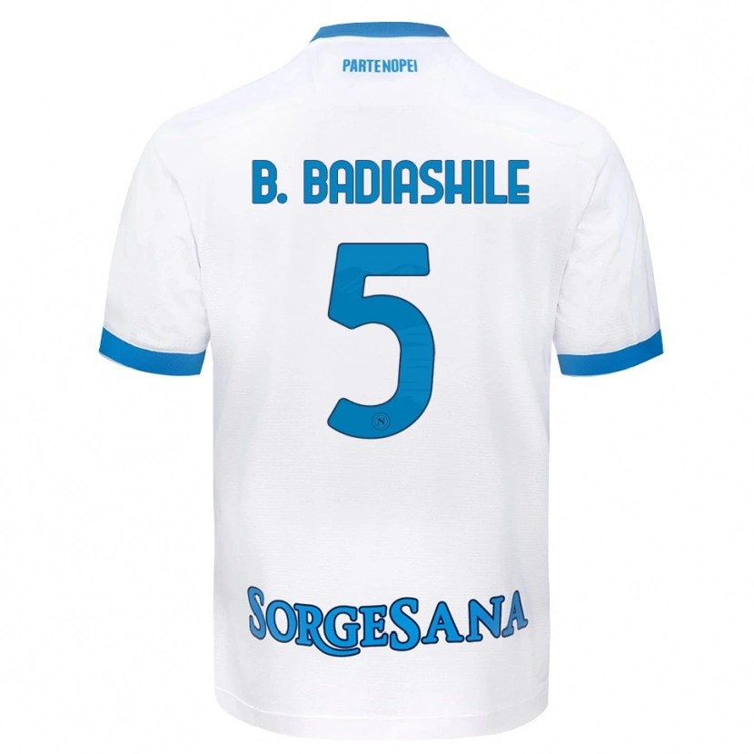 Danxen Heren Benoît Badiashile #5 Wit Hemelsblauw Uitshirt Uittenue 2026/27 T-Shirt