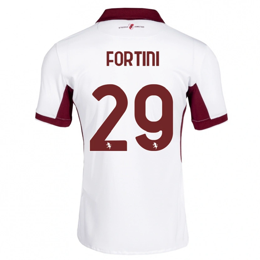 Danxen Heren Niccolò Fortini #29 Bordeauxrood Wit Rood Uitshirt Uittenue 2026/27 T-Shirt