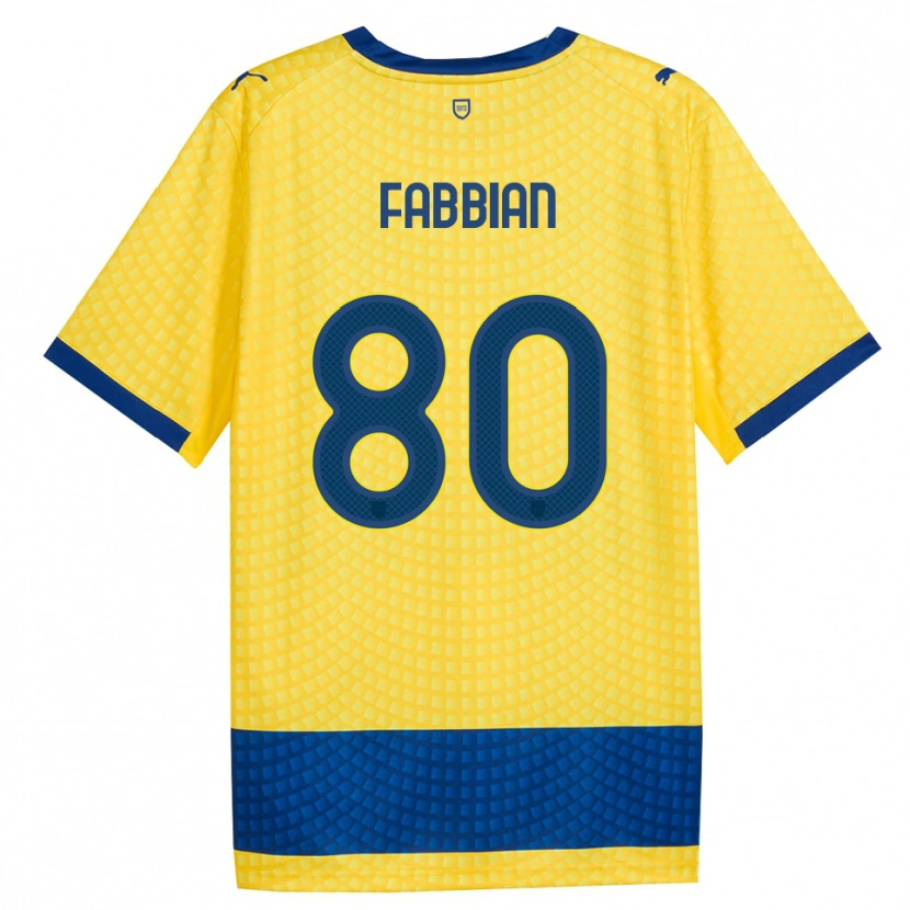 Danxen Heren Giovanni Fabbian #80 Geel Blauw Zwart Uitshirt Uittenue 2026/27 T-Shirt