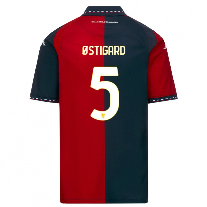 Danxen Heren Leo Østigård #5 Rood Zwart Wit Thuisshirt Thuistenue 2026/27 T-Shirt