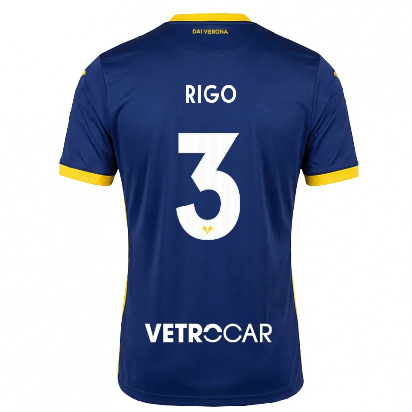 Danxen Heren Mattia Rigo #3 Koninklijk Blauw Geel Wit Thuisshirt Thuistenue 2026/27 T-Shirt