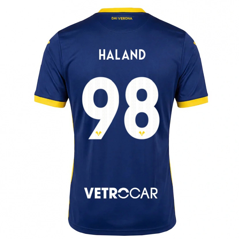 Danxen Heren Benedicte Iversen Håland #98 Koninklijk Blauw Geel Wit Thuisshirt Thuistenue 2026/27 T-Shirt