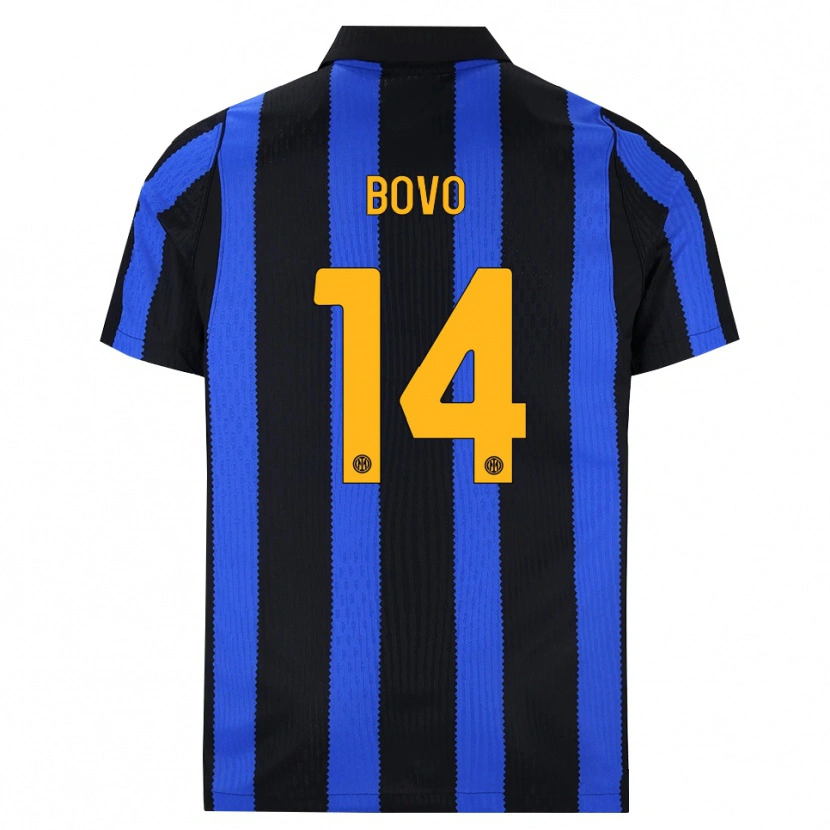 Danxen Heren Leonardo Bovo #14 Zwart Blauw Geel Thuisshirt Thuistenue 2026/27 T-Shirt