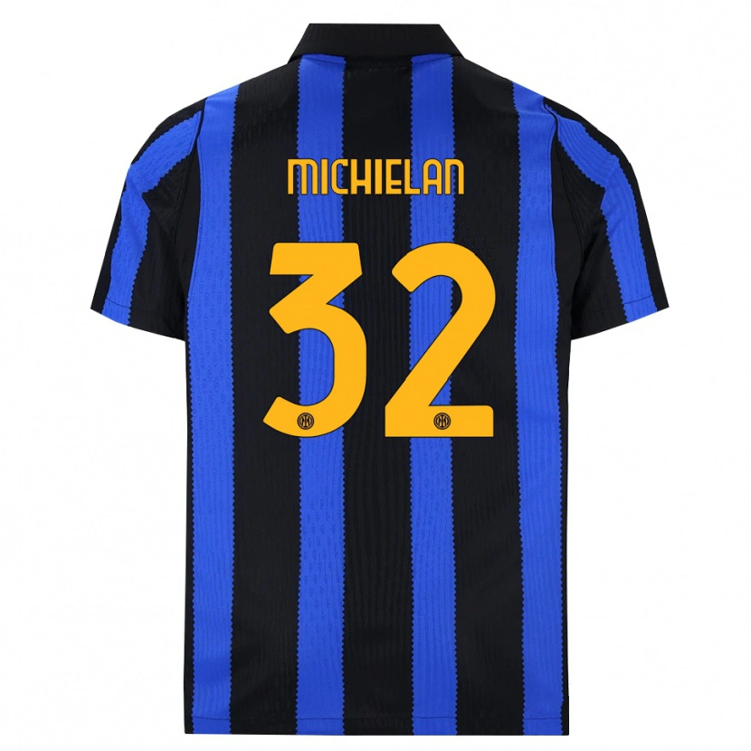 Danxen Heren Mattia Michielan #32 Zwart Blauw Geel Thuisshirt Thuistenue 2026/27 T-Shirt