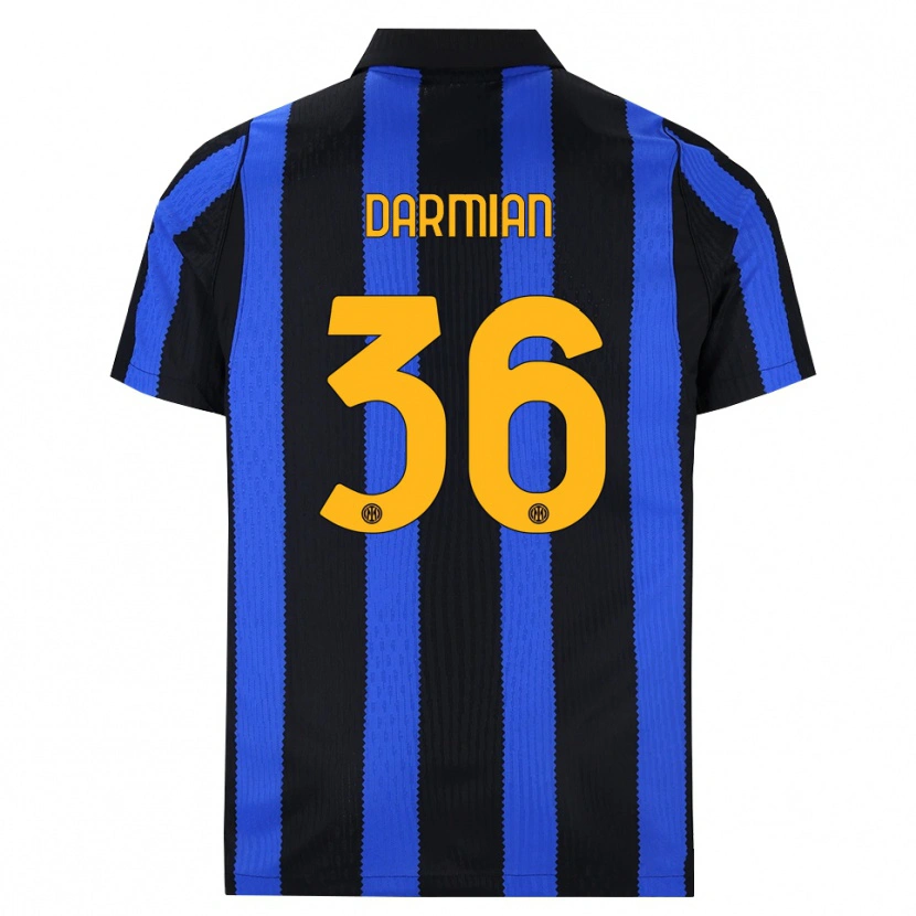 Danxen Heren Matteo Darmian #36 Zwart Blauw Geel Thuisshirt Thuistenue 2026/27 T-Shirt