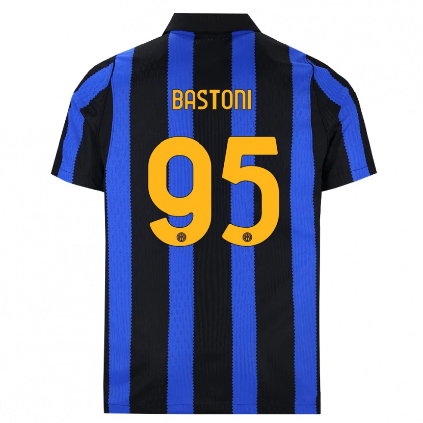 Danxen Heren Alessandro Bastoni #95 Zwart Blauw Geel Thuisshirt Thuistenue 2026/27 T-Shirt