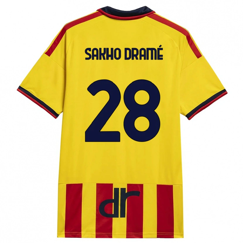 Danxen Heren Samba Sakho Dramé #28 Geel Rood Thuisshirt Thuistenue 2026/27 T-Shirt