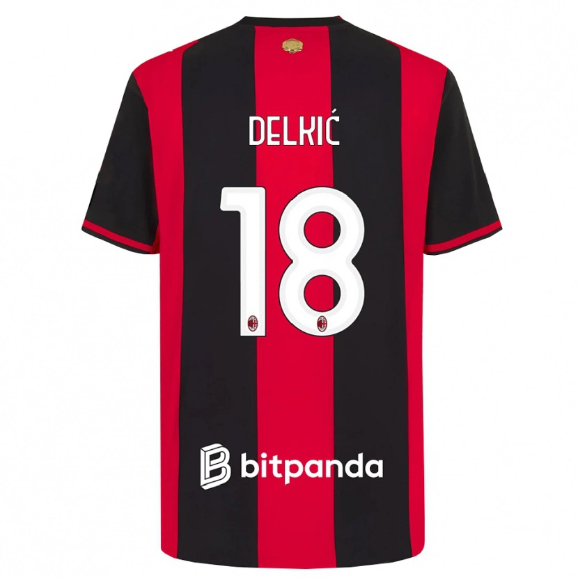Danxen Heren Dino Delkić #18 Rood Zwart Wit Thuisshirt Thuistenue 2026/27 T-Shirt